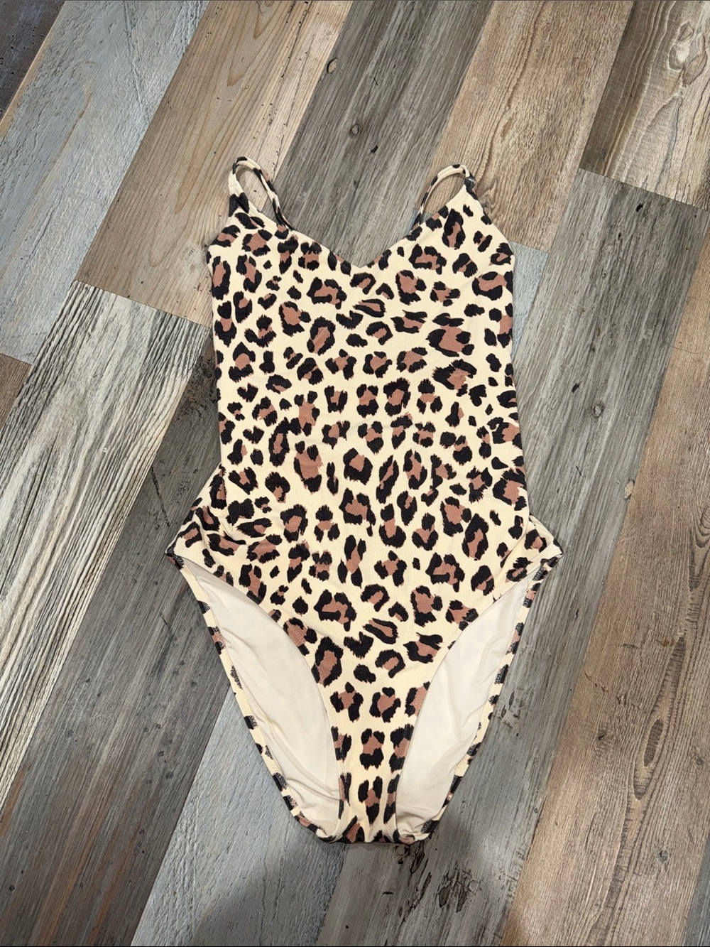 Leopard Print One-Piece Swimsuit - Nude & Black aerie